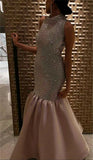 Niulatu Mermaid High Neck Vestidos De Noche Sexy Sequins Tops Long Prom Dresses HZ1110