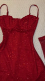Niulatu Birthday Sheath Spaghetti Straps Red Sequin Homecoming Dresses Short Mini Party Dress HZ1110