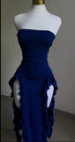 Niulatu Birthday Sheath Strapless Royal Blue Homecoming Dresses Short Mini Party Dress HZ1110