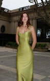 Niulatu Sheath Straps Green Long Prom Dresses Evening Dress HZ1110