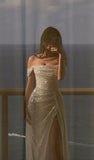 Niulatu Sheath Off The Shoulder Short Sleeves Long Sequin Prom Dress Evening Dresses HZ1110