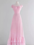 Niulatu A line Pink Long Prom Dresses HZ1110