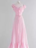 Niulatu A line Pink Long Prom Dresses HZ1110