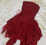 Niulatu Birthday A line Strapless Chiffon Burgundy Homecoming Dresses Short Party Dress HZ1110