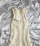 Niulatu Mermaid Spaghetti Straps Satin Lace Prom Dresses Long Evening Dress HZ1110