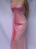 Niulatu A line Halter Sleeveless Pink Chiffon Prom Dresses Long Evening Dress HZ1110