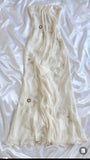 Niulatu Sheath Halter Sleeveless Ivory Chiffon Prom Dresses Long Evening Dress HZ1110