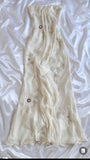 Niulatu Sheath Halter Sleeveless Ivory Chiffon Prom Dresses Long Evening Dress HZ1110