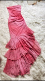 Niulatu Sheath Strapless Sleeveless Pink Prom Dresses Long Evening Dress HZ1110