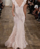 Niulatu Mermaid V neckline Long Chiffon Prom Dresses Evening Dress HZ1110