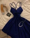 Niulatu Birthday A line Spaghetti Straps Royal Blue Homecoming Dresses Knee Length Party Dress HZ1110