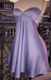 Niulatu A line Halter Lilac Short Homecoming Dresses Cocktail Dress HZ1110