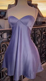 Niulatu A line Halter Lilac Short Homecoming Dresses Cocktail Dress HZ1110