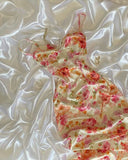 Niulatu A Line Spaghetti Straps Long Floral Pink Prom Dresses Evening Dress HZ1110