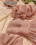 Niulatu A Line Off The Shoulder Pink Organza Long Prom Dresses Evening Dress HZ1110