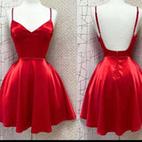 Niulatu Birthday A Line Spaghetti Straps Red Homecoming Dresses Short Party Dress HZ1110
