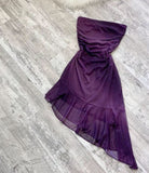 Niulatu Birthday High Low Strapless Grape Homecoming Dresses Short Mini Party Dress HZ1110