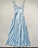 Niulatu A line Spaghetti Straps Light Sky Blue Lace Long Prom Dresses Evening Dress HZ1110