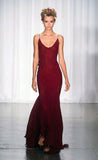 Niulatu Mermaid Spaghetti Straps Burgundy Floor Length Prom Dresses Evening Dress HZ1110