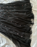 Niulatu Sheath V Neckline Long Black Prom Dresses Evening Dress With Beads HZ1110