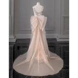 Niulatu New Elegant Mermaid Straps Sleeveless Bow-knot Sequin Long Prom Dresses HZ1110