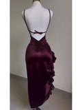 Niulatu Sleeveless Midi Dress Backless High Fork Club Evening Prom Dresses HZ1110