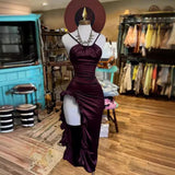 Niulatu Sleeveless Midi Dress Backless High Fork Club Evening Prom Dresses HZ1110