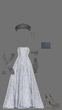 Niulatu Ball Gown Strapless Light Sky Blue Lace Long Prom Dresses Evening Dress HZ1110
