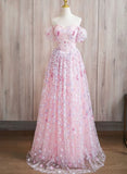 Niulatu Lace A-line Sweetheart Off Shoulder Simple Prom Dress Pink Lace Prom Dresses HZ1110