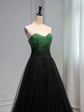 Niulatu Ball Gown Sweetheart Tulle Long Black Ruffles Prom Dresses Sweet 16 Dresses HZ1110