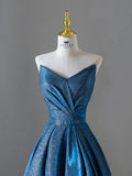 Niulatu A line Sweetheart Blue Sequin Party Dress Prom Dresses Evening Dress HZ1110