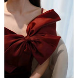 Niulatu Mermaid Spaghetti Straps Burgundy Long Prom Dress Evening Dresses HZ1110