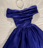 Niulatu A line Off The Shoulder Navy Blue Prom Dress With Pleated Long Satin Prom Dresses Party Dress HZ1110