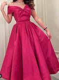 Niulatu A line Off The Shoulder Pink Evening Dress Long Prom Dresses Party Dress With Ruffles HZ1110