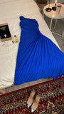 Niulatu Sheath One Shoulder Royal Blue Chiffon Long Party Dress Prom Dresses Evening Dress HZ1110