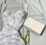 Niulatu Mermaid Straps Sleeveless Chiffon Ruffles Long Prom Dresses HZ1110