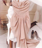 Niulatu Sheath Strapless Chiffon Sleeveless Pink Evening Dress Prom Dresses HZ1110