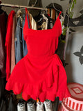 Niulatu Birthday A Line Red Chiffon Ruffles Homecoming Dresses Short Mini Birthday Dress HZ1110