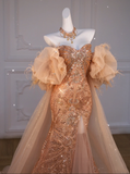 Niulatu Mermaid Off The Shoulder Slit Sequin Long Party Dress Prom Dresses SD1815