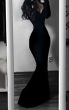 Niulatu Mermaid Sweetheart Black Lace Long Sleeves Prom Dress Birthday Outfits HZ1110
