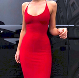 Niulatu Sheath Spaghetti Straps Red Knee Length Prom Dress Birthday Outfits HZ1110