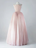 Niulatu Ball Gown Straps Pink Tulle Long Length Prom Dresses Birthday Outfits HZ1110