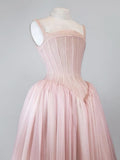 Niulatu Ball Gown Straps Pink Tulle Long Length Prom Dresses Birthday Outfits HZ1110