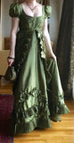 Niulatu A Line Square Neckline Green Long Length Prom Dresses Birthday Outfits HZ1110