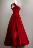Niulatu Ball Gown Sweetheart Red Velvet Prom Dresses Birthday Outfits HZ1110