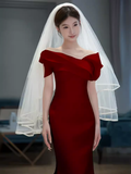 Niulatu Mermaid Strapless Satin Long Burgundy Prom Dresses HZ1110