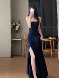 Niulatu Sheath Spaghetti Straps Navy Blue Sequin Evening Dress Prom Dresses Birthday Outfits HZ1110