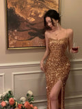 Niulatu Sheath Spaghetti Straps Sequin Evening Dress Prom Dresses Birthday Outfits HZ1110