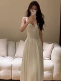 Niulatu A Line Straps White Backless Evening Dress Prom Dresses HZ1110