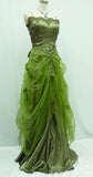 Niulatu Ball Gown Spaghetti Straps Green Tulle Ruffles Long Prom Dress Evening Dresses HZ1110